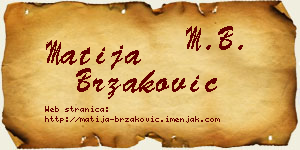 Matija Brzaković vizit kartica